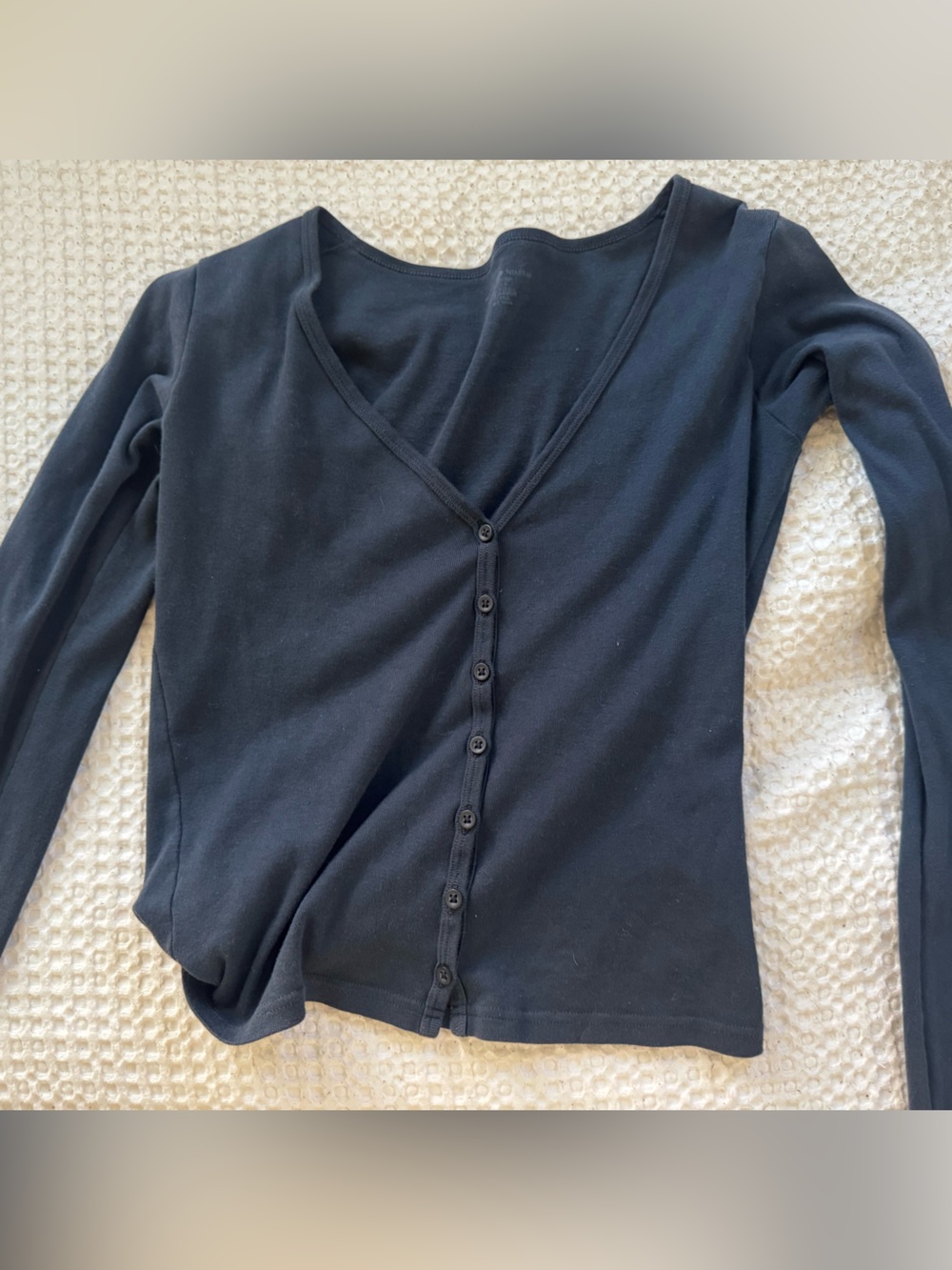 Brandy Melville Black Button-Back Long Sleeve Cardigan